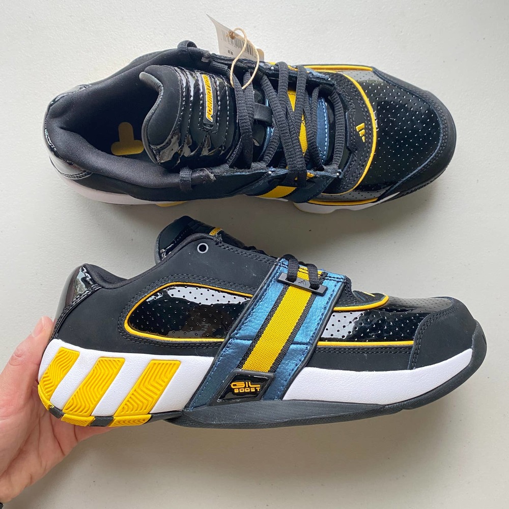 Adidas Agent Gil Restomod Core Black Gold Metallic Basketball Shoe Men 8 Women 9